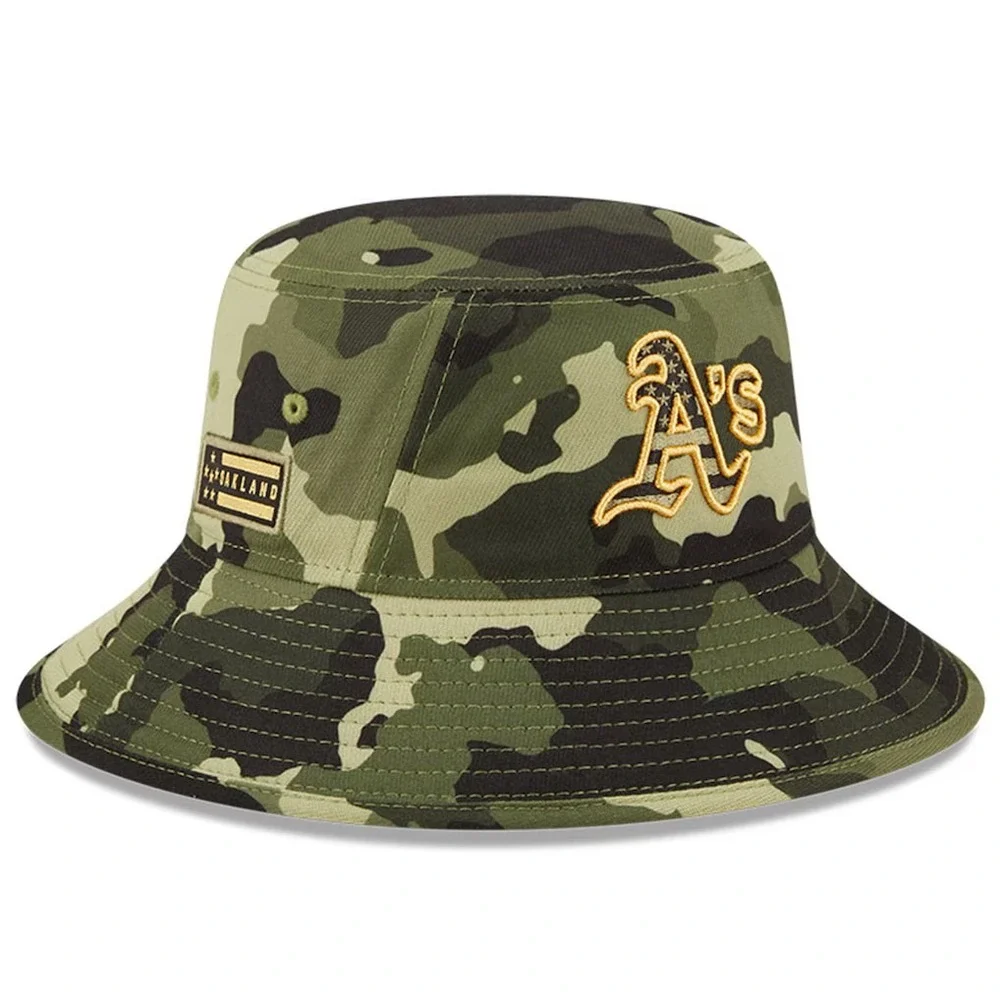 New Era Athletics Armed Forces Day Camo Bucket Hat One Size Fits Most